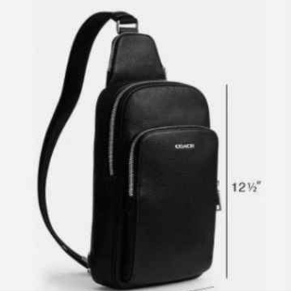 Coach Men's Ethan Sling Brown Signature  Canvas Leather Backpack Travel Bag - Picture 3 of 7